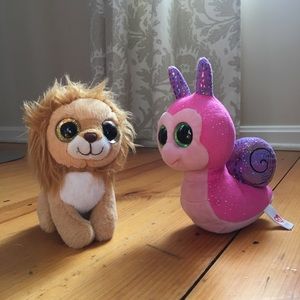 Ty beanie baby snail (Scooter) and lion